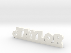 TAYLOR Keychain Lucky in White Processed Versatile Plastic