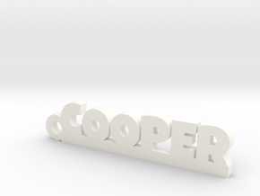 COOPER Keychain Lucky in White Processed Versatile Plastic