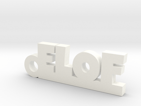 ELOF Keychain Lucky in White Processed Versatile Plastic