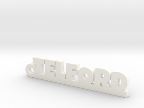 TELFORD Keychain Lucky in White Processed Versatile Plastic