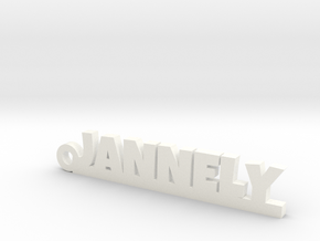 JANNELY Keychain Lucky in White Processed Versatile Plastic