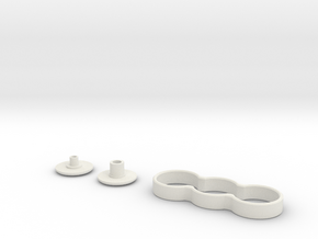 Minimalistic Double Spinner with Buttons in White Natural Versatile Plastic