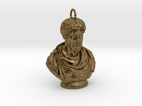 Marcus Aurelius Keychains 2 inches tall in Polished Bronze