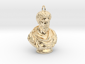 Marcus Aurelius Keychains 2 inches tall in 14k Gold Plated Brass
