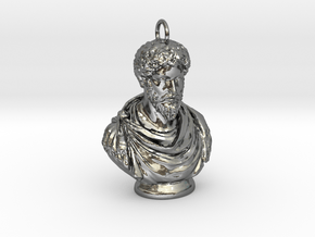 Marcus Aurelius Keychains 2 inches tall in Polished Silver