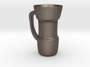 Coffee Cup in Polished Bronzed Silver Steel