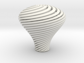 Pear Twisted Knob 3 1 in White Natural Versatile Plastic
