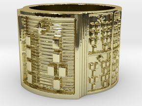IRETEUNTELU Ring Size 13.5 in 18k Gold Plated Brass
