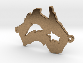 Australia charm curved in Natural Brass