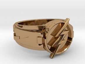 V3 Regular Flash Ring Size 16, 24.64mm in Polished Brass