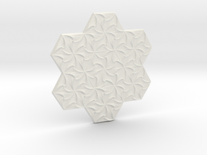 Hexagonal Spirals - Small Miniature in White Natural Versatile Plastic