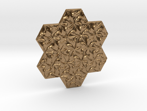 Hexagonal Spirals - Small Miniature in Natural Brass
