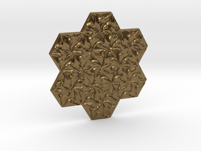 Hexagonal Spirals - Small Miniature in Natural Bronze