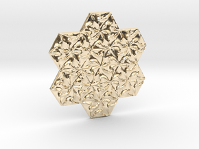 Hexagonal Spirals - Small Miniature in 14k Gold Plated Brass