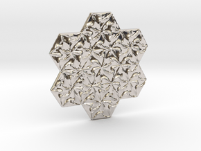 Hexagonal Spirals - Small Miniature in Rhodium Plated Brass