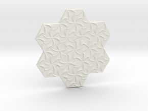 Hexagonal Spirals - Large Miniature in White Natural Versatile Plastic