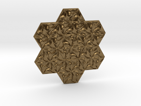 Hexagonal Spirals - Large Miniature in Natural Bronze