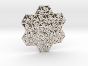 Hexagonal Spirals - Large Miniature in Rhodium Plated Brass