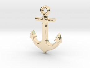 Anchor in 14k Gold Plated Brass