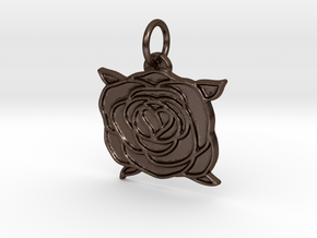 Heart rose in Polished Bronze Steel