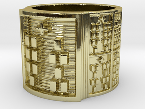 OSHEKANA Ring Size 11-13 in 18k Gold Plated Brass: 12 / 66.5