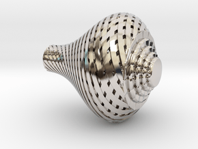 Pear Twisted Knob in Rhodium Plated Brass