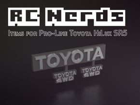 RCN014 Emblems for Pro-Line Toyota SR5  in Smooth Fine Detail Plastic