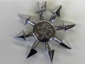 Chaos Star Pendant in Rhodium Plated Brass