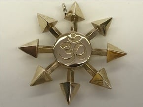 Chaos Star Pendant in Polished Brass
