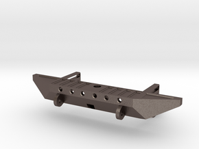Rear Bumper with Hitch for AXIAL SCX10 in Polished Bronzed Silver Steel