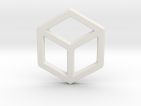 2d Cube in White Natural Versatile Plastic