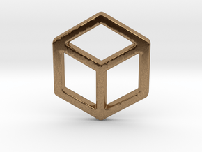 2d Cube in Natural Brass