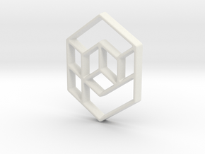 Geometrical cube in White Natural Versatile Plastic