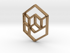 Geometrical cube in Natural Brass