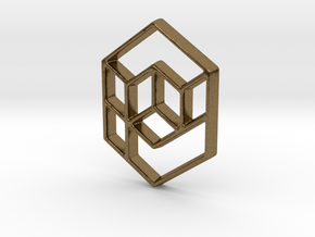 Geometrical cube in Natural Bronze