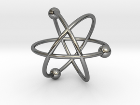 Atom in Polished Silver