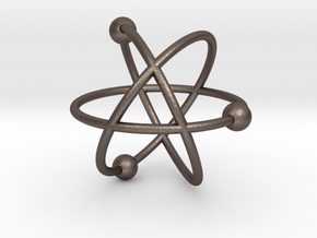 Model of the atom in Polished Bronzed Silver Steel