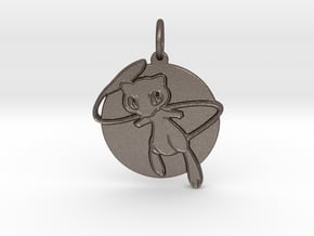 Mew pendant in Polished Bronzed Silver Steel