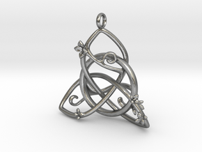 Budding Trinity Pendant in Natural Silver