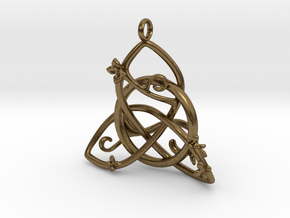 Budding Trinity Pendant in Natural Bronze