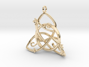Budding Trinity Pendant in 14k Gold Plated Brass