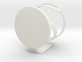 Damage free, wall mountable cup holder  in White Natural Versatile Plastic