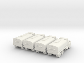 Mack Tanker - Set of 4 - 1:200scale in White Natural Versatile Plastic