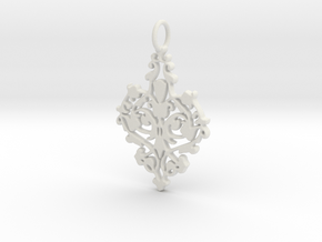 Elegant Vintage Classy Pendant Charm in White Natural Versatile Plastic