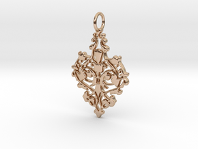 Elegant Vintage Classy Pendant Charm in 14k Rose Gold Plated Brass