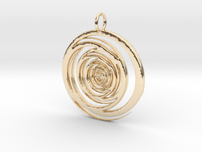 Abstract Vortex Swirl Pendant Charm in 14k Gold Plated Brass