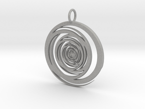 Abstract Vortex Swirl Pendant Charm in Aluminum