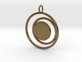 Abstract Two Moons Pendant Charm in Natural Bronze