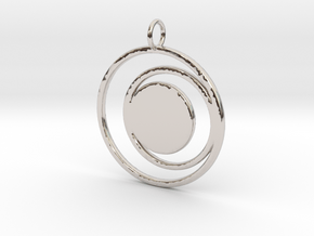 Abstract Two Moons Pendant Charm in Platinum