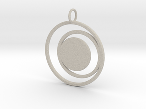 Abstract Two Moons Pendant Charm in Natural Sandstone